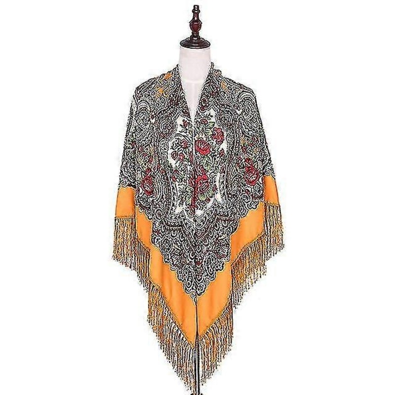 Winter Blanket Shawl Russian National Babushka Oversize Retro Women Tassel Foulard Ethnic Square Poncho Hijab 160cm Wrap Scarf | Fruugo SG