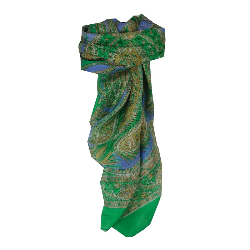 Mulberry Silk Classic Square Scarf Harisa Green by Pashmina & Silk | Fruugo SG