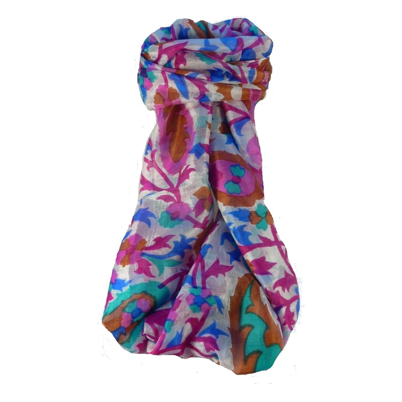 Mulberry Silk Contemporary Long Scarf Jarava Pink by Pashmina & Silk | Fruugo SG