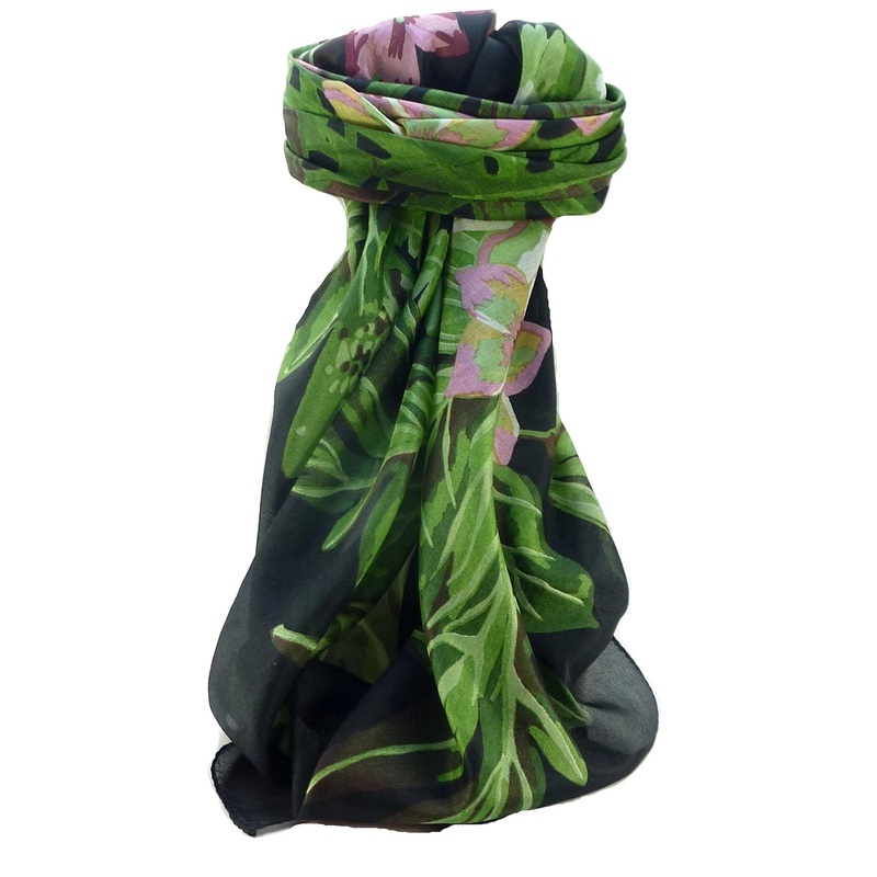 Mulberry Silk Contemporary Square Scarf Floral F218 by Pashmina & Silk | Fruugo SG