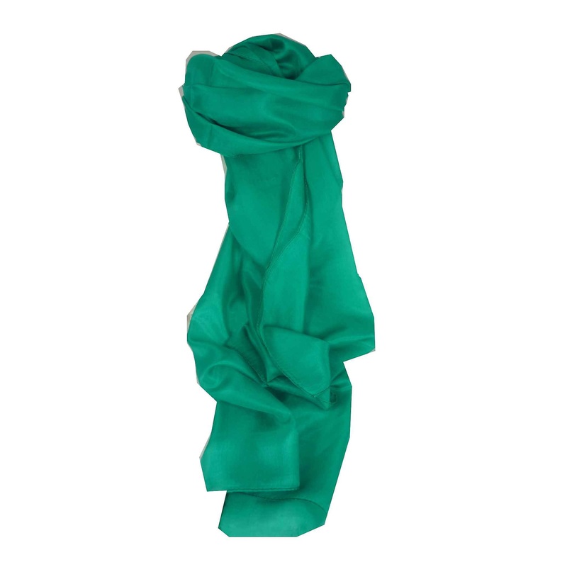 Mulberry Silk Hand Dyed Long Scarf Teal from Pashmina & Silk | Fruugo SG