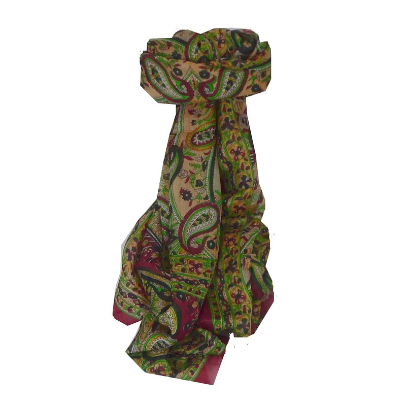 Mulberry Silk Traditional Long Scarf Chamba Rose by Pashmina & Silk | Fruugo SG