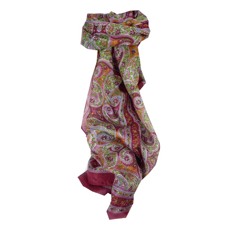 Mulberry Silk Traditional Long Scarf Chaya Red by Pashmina & Silk | Fruugo SG