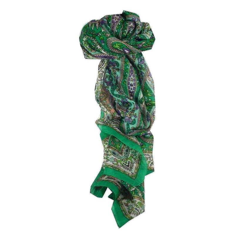 Mulberry Silk Traditional Long Scarf Ikna Teal by Pashmina & Silk | Fruugo SG