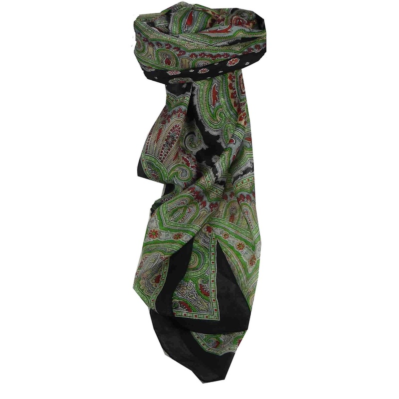 Mulberry Silk Traditional Square Scarf Aylin Black & Red by Pashmina & Silk | Fruugo SG