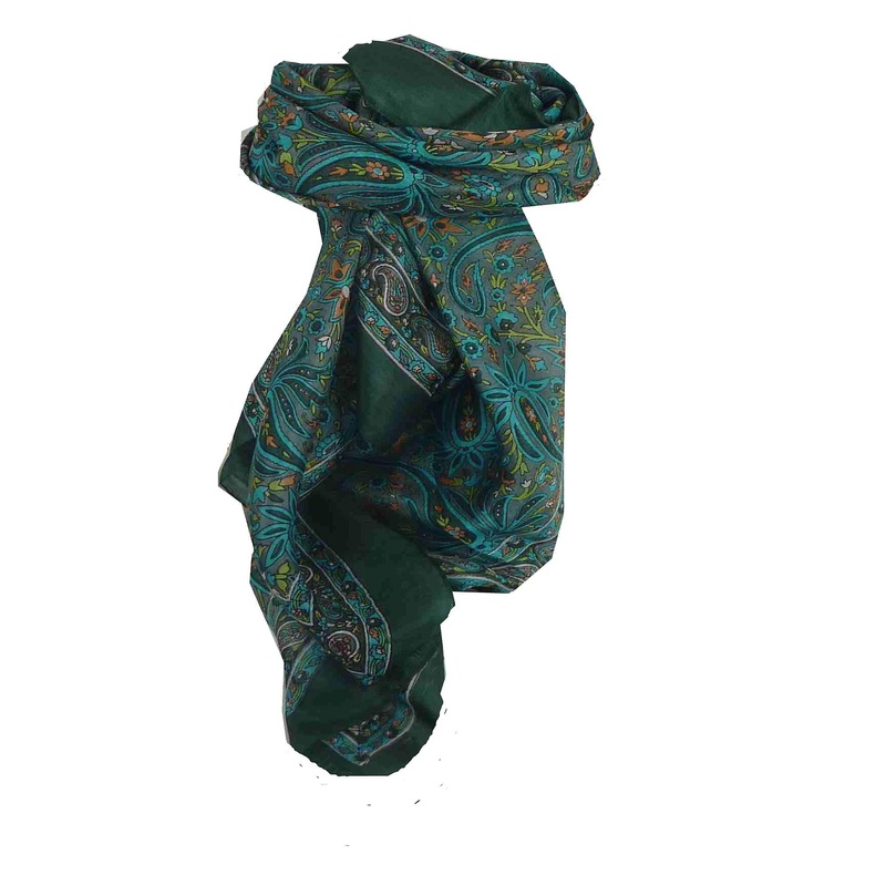 Mulberry Silk Traditional Square Scarf Dida Slate by Pashmina & Silk | Fruugo SG