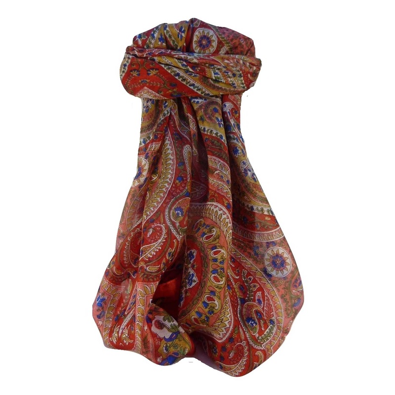 Mulberry Silk Traditional Square Scarf Kuldeep Scarlet by Pashmina & Silk | Fruugo SG