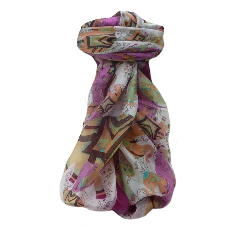 Mulberry Silk Traditional Square Scarf Lakshmi Violet by Pashmina & Silk | Fruugo SG