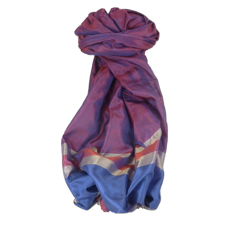 Varanasi Border Prime Silk Long Scarf Heritage Chaudry 800 by Pashmina & Silk | Fruugo SG