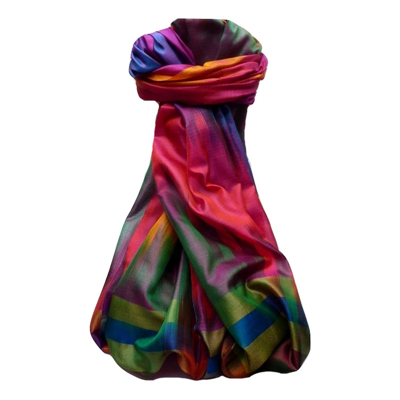 Varanasi Ekal Premium Silk Long Scarf Heritage Range Goel 4 by Pashmina & Silk | Fruugo SG