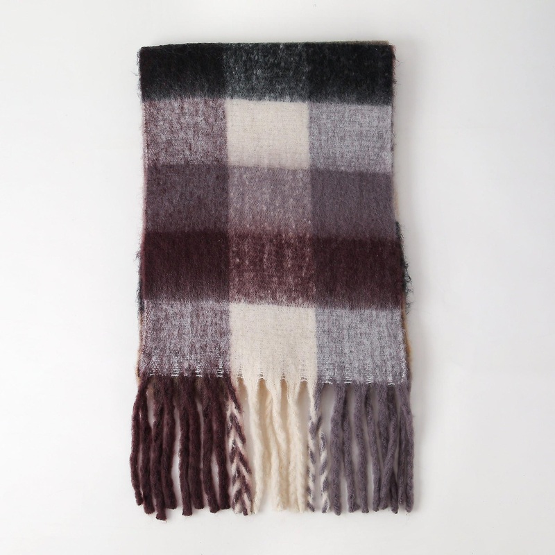 Women Scarf Shawl 2022 Autumn Winter Warm Contrast Color Plaid | Fruugo SG