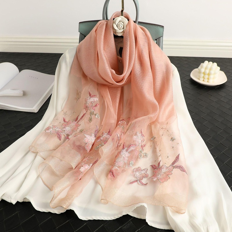 Women Scarf Shawl 2022 Spring And Autumn Thin Silkworm Embroidery | Fruugo SG