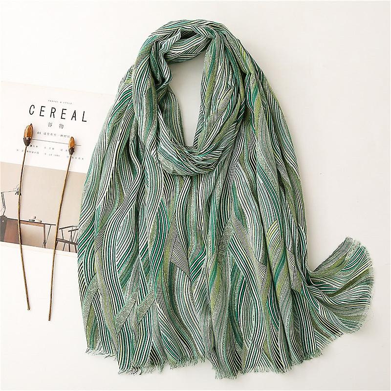 Women Scarf Shawl 2022 Spring Autumn Artistic Striped Cotton And Linen Sun Protection | Fruugo SG