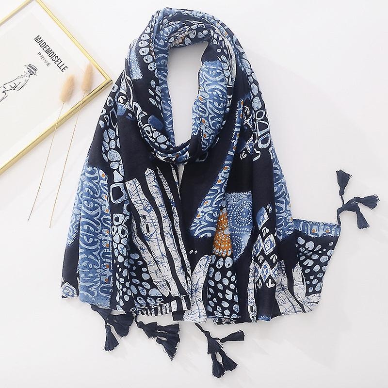 Women Scarf Shawl 2022 Spring Autumn Color Matching Cotton Linen Sun Protection Casual | Fruugo SG
